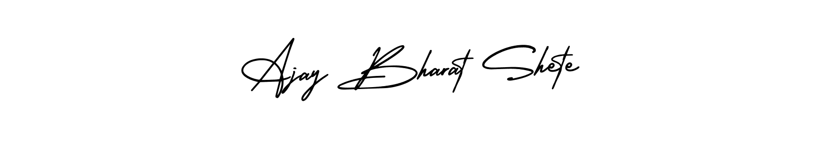 You should practise on your own different ways (AmerikaSignatureDemo-Regular) to write your name (Ajay Bharat Shete) in signature. don't let someone else do it for you. Ajay Bharat Shete signature style 3 images and pictures png