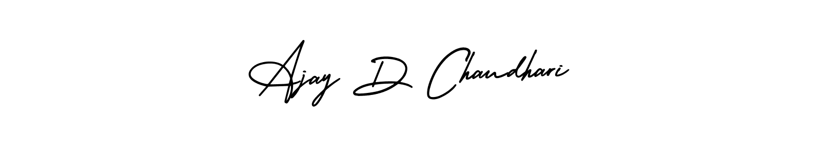 You should practise on your own different ways (AmerikaSignatureDemo-Regular) to write your name (Ajay D Chaudhari) in signature. don't let someone else do it for you. Ajay D Chaudhari signature style 3 images and pictures png