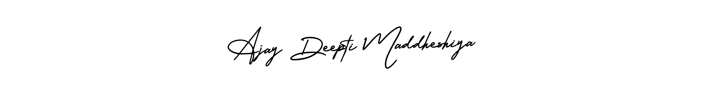 It looks lik you need a new signature style for name Ajay Deepti Maddheshiya. Design unique handwritten (AmerikaSignatureDemo-Regular) signature with our free signature maker in just a few clicks. Ajay Deepti Maddheshiya signature style 3 images and pictures png