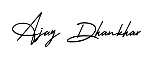 Quickly download Ajay Dhankhar name signature in high-resolution PNG using AmerikaSignatureDemo-Regular style. Ready to insert into PDFs and online applications. Ajay Dhankhar signature style 3 images and pictures png