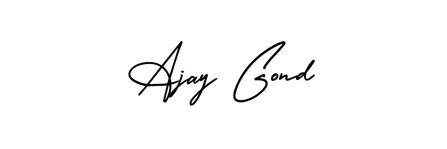 Ajay Gond stylish signature style. Best Handwritten Sign (AmerikaSignatureDemo-Regular) for my name. Handwritten Signature Collection Ideas for my name Ajay Gond. Ajay Gond signature style 3 images and pictures png