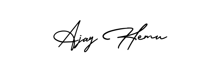 How to Draw Ajay Hemu signature style? AmerikaSignatureDemo-Regular is a latest design signature styles for name Ajay Hemu. Ajay Hemu signature style 3 images and pictures png