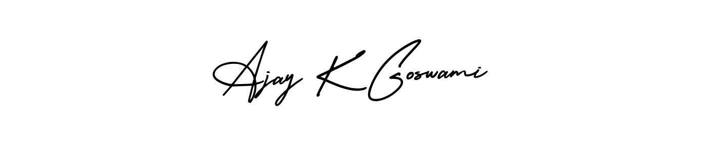 How to make Ajay K Goswami name signature. Use AmerikaSignatureDemo-Regular style for creating short signs online. This is the latest handwritten sign. Ajay K Goswami signature style 3 images and pictures png