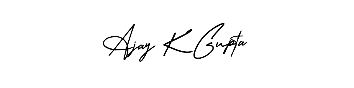 Make a beautiful signature design for name Ajay K Gupta. With this signature (AmerikaSignatureDemo-Regular) style, you can create a handwritten signature for free. Ajay K Gupta signature style 3 images and pictures png