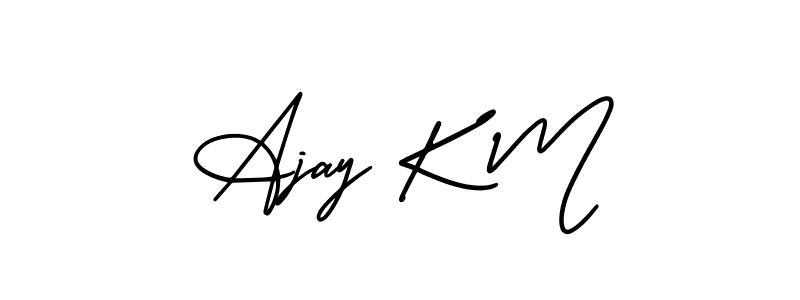 Best and Professional Signature Style for Ajay K M. AmerikaSignatureDemo-Regular Best Signature Style Collection. Ajay K M signature style 3 images and pictures png