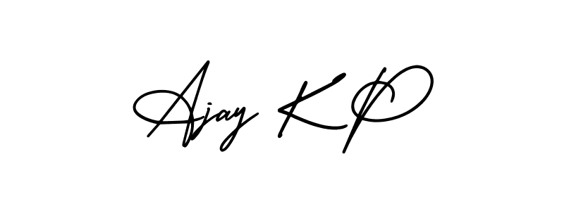 How to make Ajay K P signature? AmerikaSignatureDemo-Regular is a professional autograph style. Create handwritten signature for Ajay K P name. Ajay K P signature style 3 images and pictures png