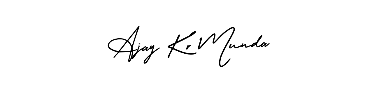 How to make Ajay Kr Munda name signature. Use AmerikaSignatureDemo-Regular style for creating short signs online. This is the latest handwritten sign. Ajay Kr Munda signature style 3 images and pictures png