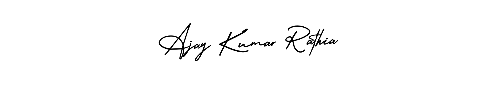 Use a signature maker to create a handwritten signature online. With this signature software, you can design (AmerikaSignatureDemo-Regular) your own signature for name Ajay Kumar Rathia. Ajay Kumar Rathia signature style 3 images and pictures png