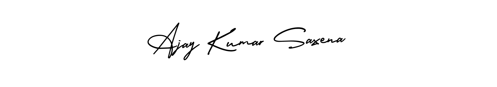 You should practise on your own different ways (AmerikaSignatureDemo-Regular) to write your name (Ajay Kumar Saxena) in signature. don't let someone else do it for you. Ajay Kumar Saxena signature style 3 images and pictures png