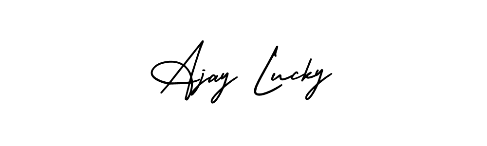 It looks lik you need a new signature style for name Ajay Lucky. Design unique handwritten (AmerikaSignatureDemo-Regular) signature with our free signature maker in just a few clicks. Ajay Lucky signature style 3 images and pictures png