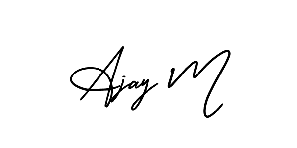 You can use this online signature creator to create a handwritten signature for the name Ajay M. This is the best online autograph maker. Ajay M signature style 3 images and pictures png