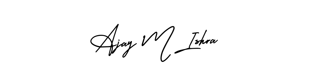 AmerikaSignatureDemo-Regular is a professional signature style that is perfect for those who want to add a touch of class to their signature. It is also a great choice for those who want to make their signature more unique. Get Ajay M Ishra name to fancy signature for free. Ajay M Ishra signature style 3 images and pictures png