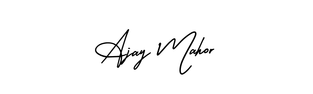 Similarly AmerikaSignatureDemo-Regular is the best handwritten signature design. Signature creator online .You can use it as an online autograph creator for name Ajay Mahor. Ajay Mahor signature style 3 images and pictures png