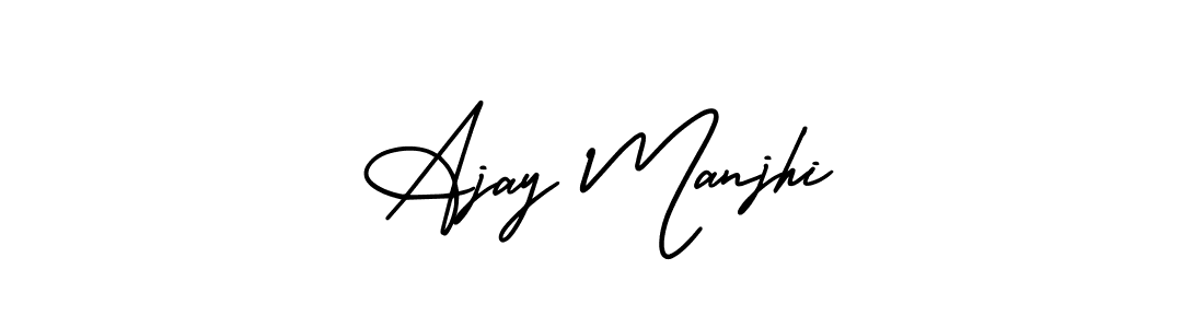 You should practise on your own different ways (AmerikaSignatureDemo-Regular) to write your name (Ajay Manjhi) in signature. don't let someone else do it for you. Ajay Manjhi signature style 3 images and pictures png