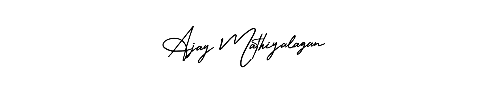 How to make Ajay Mathiyalagan signature? AmerikaSignatureDemo-Regular is a professional autograph style. Create handwritten signature for Ajay Mathiyalagan name. Ajay Mathiyalagan signature style 3 images and pictures png