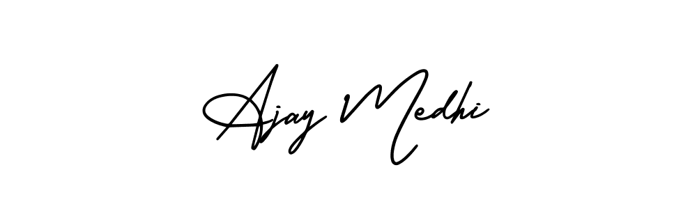 How to make Ajay Medhi name signature. Use AmerikaSignatureDemo-Regular style for creating short signs online. This is the latest handwritten sign. Ajay Medhi signature style 3 images and pictures png