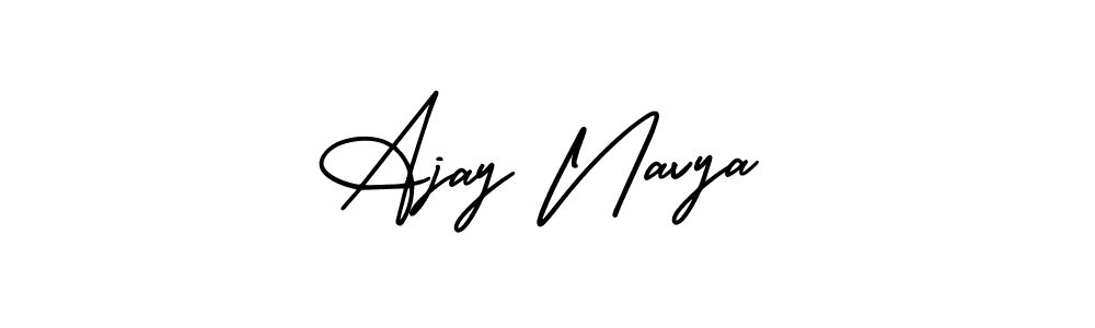 Ajay Navya stylish signature style. Best Handwritten Sign (AmerikaSignatureDemo-Regular) for my name. Handwritten Signature Collection Ideas for my name Ajay Navya. Ajay Navya signature style 3 images and pictures png