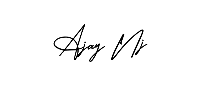 How to make Ajay Nj signature? AmerikaSignatureDemo-Regular is a professional autograph style. Create handwritten signature for Ajay Nj name. Ajay Nj signature style 3 images and pictures png