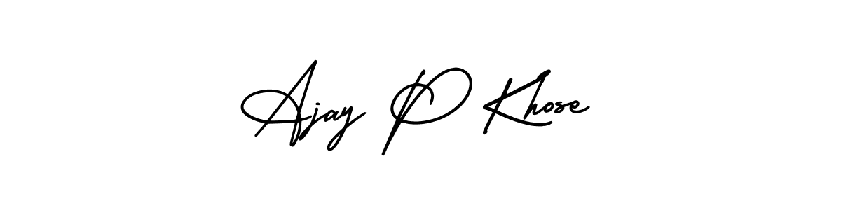 Make a beautiful signature design for name Ajay P Khose. With this signature (AmerikaSignatureDemo-Regular) style, you can create a handwritten signature for free. Ajay P Khose signature style 3 images and pictures png