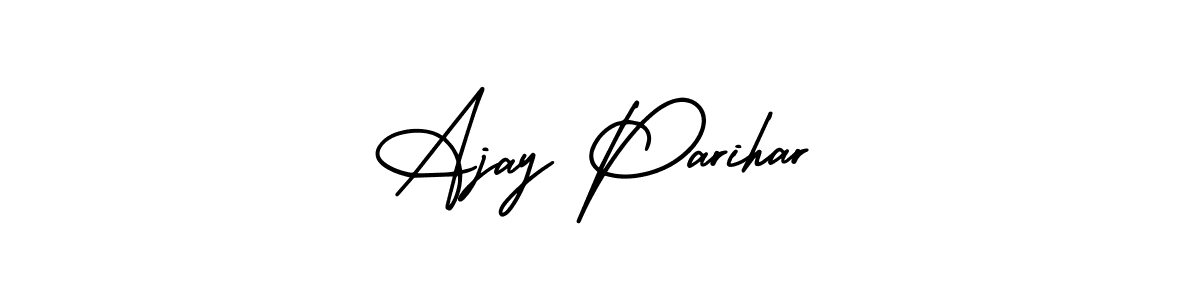 This is the best signature style for the Ajay Parihar name. Also you like these signature font (AmerikaSignatureDemo-Regular). Mix name signature. Ajay Parihar signature style 3 images and pictures png