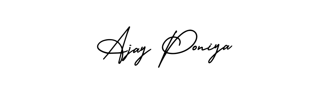 Ajay Poniya stylish signature style. Best Handwritten Sign (AmerikaSignatureDemo-Regular) for my name. Handwritten Signature Collection Ideas for my name Ajay Poniya. Ajay Poniya signature style 3 images and pictures png