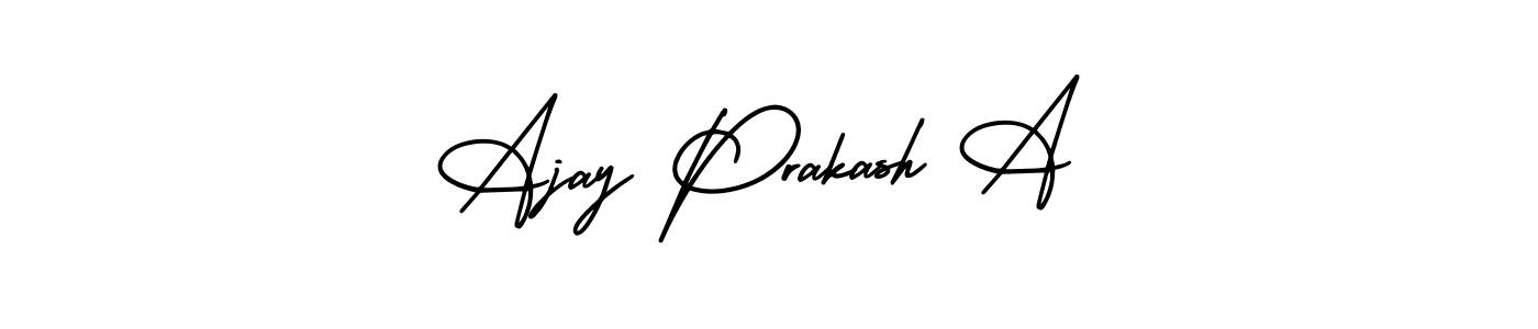 Use a signature maker to create a handwritten signature online. With this signature software, you can design (AmerikaSignatureDemo-Regular) your own signature for name Ajay Prakash A. Ajay Prakash A signature style 3 images and pictures png