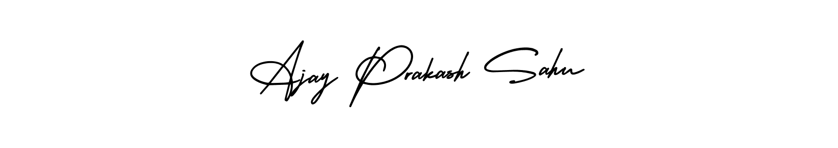 How to Draw Ajay Prakash Sahu signature style? AmerikaSignatureDemo-Regular is a latest design signature styles for name Ajay Prakash Sahu. Ajay Prakash Sahu signature style 3 images and pictures png