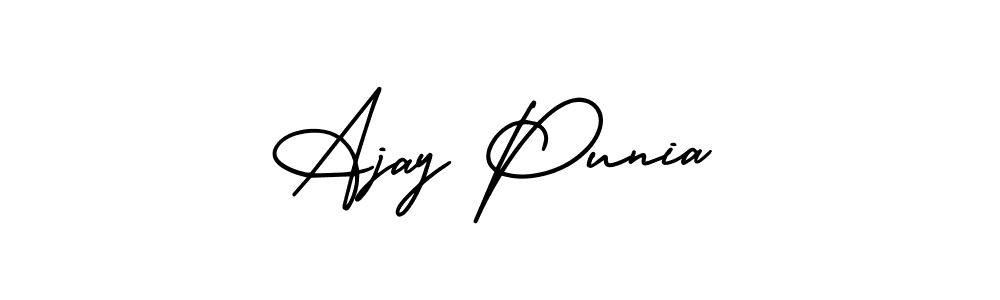 Make a beautiful signature design for name Ajay Punia. With this signature (AmerikaSignatureDemo-Regular) style, you can create a handwritten signature for free. Ajay Punia signature style 3 images and pictures png