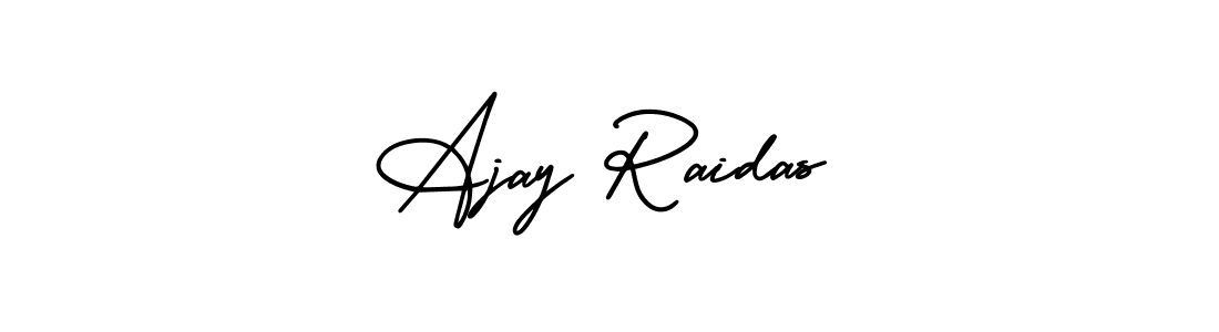 You should practise on your own different ways (AmerikaSignatureDemo-Regular) to write your name (Ajay Raidas) in signature. don't let someone else do it for you. Ajay Raidas signature style 3 images and pictures png