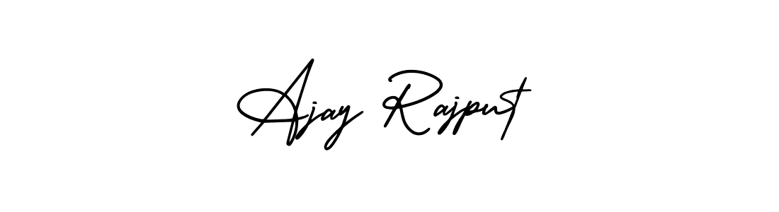 You should practise on your own different ways (AmerikaSignatureDemo-Regular) to write your name (Ajay Rajput) in signature. don't let someone else do it for you. Ajay Rajput signature style 3 images and pictures png