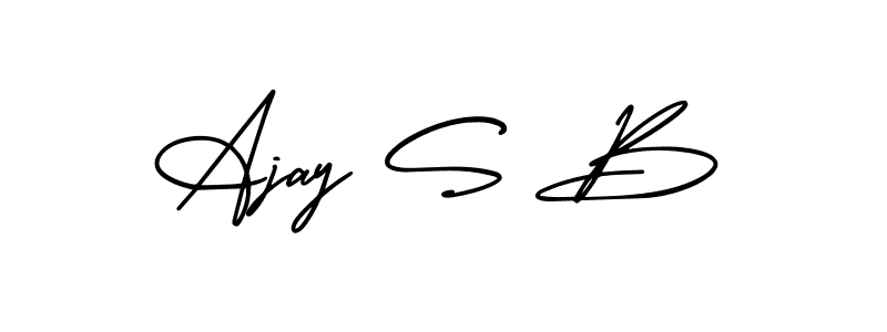 Make a beautiful signature design for name Ajay S B. With this signature (AmerikaSignatureDemo-Regular) style, you can create a handwritten signature for free. Ajay S B signature style 3 images and pictures png