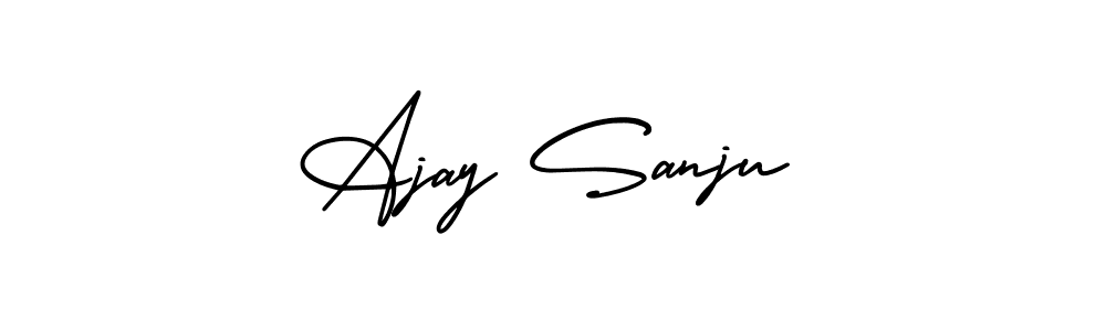 The best way (AmerikaSignatureDemo-Regular) to make a short signature is to pick only two or three words in your name. The name Ajay Sanju include a total of six letters. For converting this name. Ajay Sanju signature style 3 images and pictures png