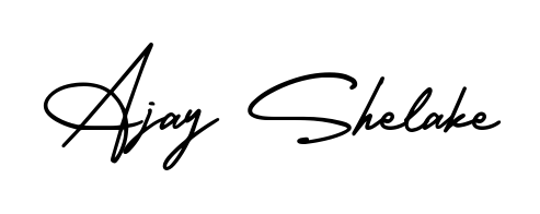 Get an exclusive digital autograph for Ajay Shelake. The AmerikaSignatureDemo-Regular typeface captures the charm of real penmanship on paper. Ajay Shelake signature style 3 images and pictures png