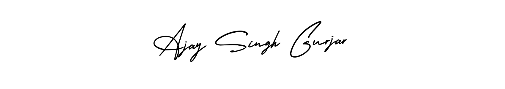 This is the best signature style for the Ajay Singh Gurjar name. Also you like these signature font (AmerikaSignatureDemo-Regular). Mix name signature. Ajay Singh Gurjar signature style 3 images and pictures png