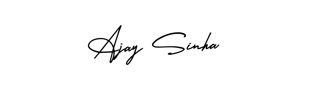 Make a beautiful signature design for name Ajay Sinha. With this signature (AmerikaSignatureDemo-Regular) style, you can create a handwritten signature for free. Ajay Sinha signature style 3 images and pictures png