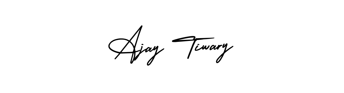 The best way (AmerikaSignatureDemo-Regular) to make a short signature is to pick only two or three words in your name. The name Ajay Tiwary include a total of six letters. For converting this name. Ajay Tiwary signature style 3 images and pictures png