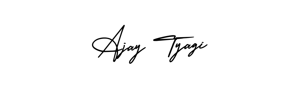 The best way (AmerikaSignatureDemo-Regular) to make a short signature is to pick only two or three words in your name. The name Ajay Tyagi include a total of six letters. For converting this name. Ajay Tyagi signature style 3 images and pictures png