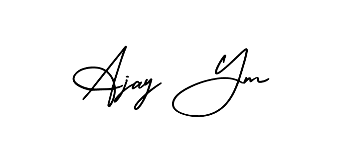 How to Draw Ajay Ym signature style? AmerikaSignatureDemo-Regular is a latest design signature styles for name Ajay Ym. Ajay Ym signature style 3 images and pictures png