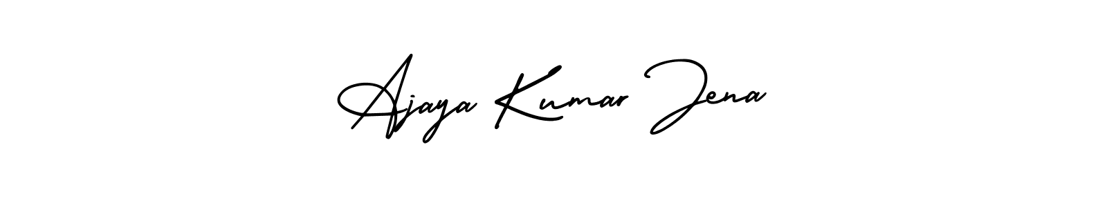 This is the best signature style for the Ajaya Kumar Jena name. Also you like these signature font (AmerikaSignatureDemo-Regular). Mix name signature. Ajaya Kumar Jena signature style 3 images and pictures png