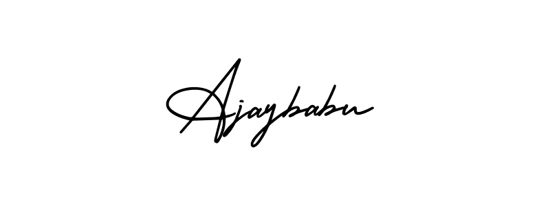 You should practise on your own different ways (AmerikaSignatureDemo-Regular) to write your name (Ajaybabu) in signature. don't let someone else do it for you. Ajaybabu signature style 3 images and pictures png