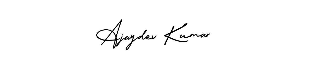 The best way (AmerikaSignatureDemo-Regular) to make a short signature is to pick only two or three words in your name. The name Ajaydev Kumar include a total of six letters. For converting this name. Ajaydev Kumar signature style 3 images and pictures png