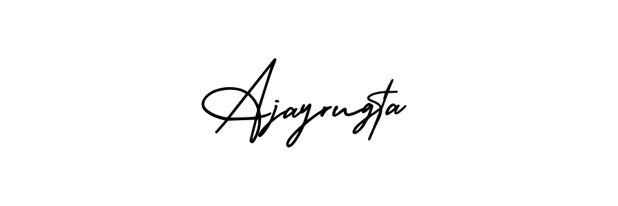 How to make Ajayrugta name signature. Use AmerikaSignatureDemo-Regular style for creating short signs online. This is the latest handwritten sign. Ajayrugta signature style 3 images and pictures png