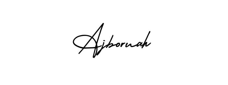 Use a signature maker to create a handwritten signature online. With this signature software, you can design (AmerikaSignatureDemo-Regular) your own signature for name Ajboruah. Ajboruah signature style 3 images and pictures png