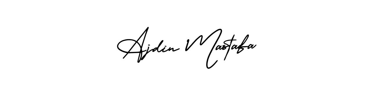 The best way (AmerikaSignatureDemo-Regular) to make a short signature is to pick only two or three words in your name. The name Ajdin Mastafa include a total of six letters. For converting this name. Ajdin Mastafa signature style 3 images and pictures png