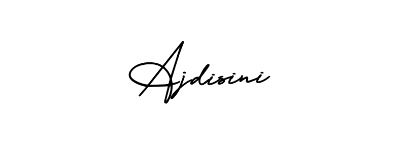 You should practise on your own different ways (AmerikaSignatureDemo-Regular) to write your name (Ajdisini) in signature. don't let someone else do it for you. Ajdisini signature style 3 images and pictures png