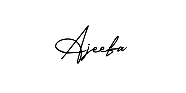 You should practise on your own different ways (AmerikaSignatureDemo-Regular) to write your name (Ajeefa) in signature. don't let someone else do it for you. Ajeefa signature style 3 images and pictures png