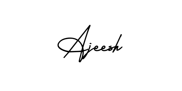 How to make Ajeesh name signature. Use AmerikaSignatureDemo-Regular style for creating short signs online. This is the latest handwritten sign. Ajeesh signature style 3 images and pictures png