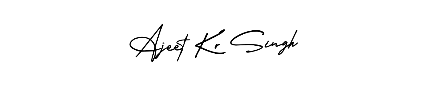How to make Ajeet Kr Singh name signature. Use AmerikaSignatureDemo-Regular style for creating short signs online. This is the latest handwritten sign. Ajeet Kr Singh signature style 3 images and pictures png