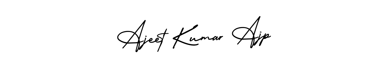 You should practise on your own different ways (AmerikaSignatureDemo-Regular) to write your name (Ajeet Kumar Ajp) in signature. don't let someone else do it for you. Ajeet Kumar Ajp signature style 3 images and pictures png