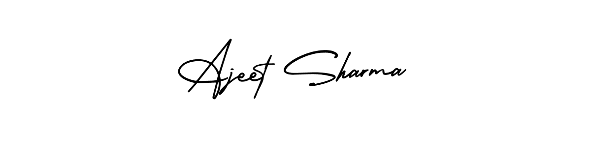 How to make Ajeet Sharma name signature. Use AmerikaSignatureDemo-Regular style for creating short signs online. This is the latest handwritten sign. Ajeet Sharma signature style 3 images and pictures png